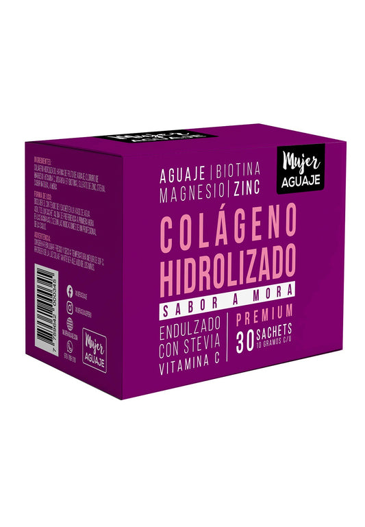 Colageno Hidrolizado sabor a mora 30 sachets Mujer Aguaje
