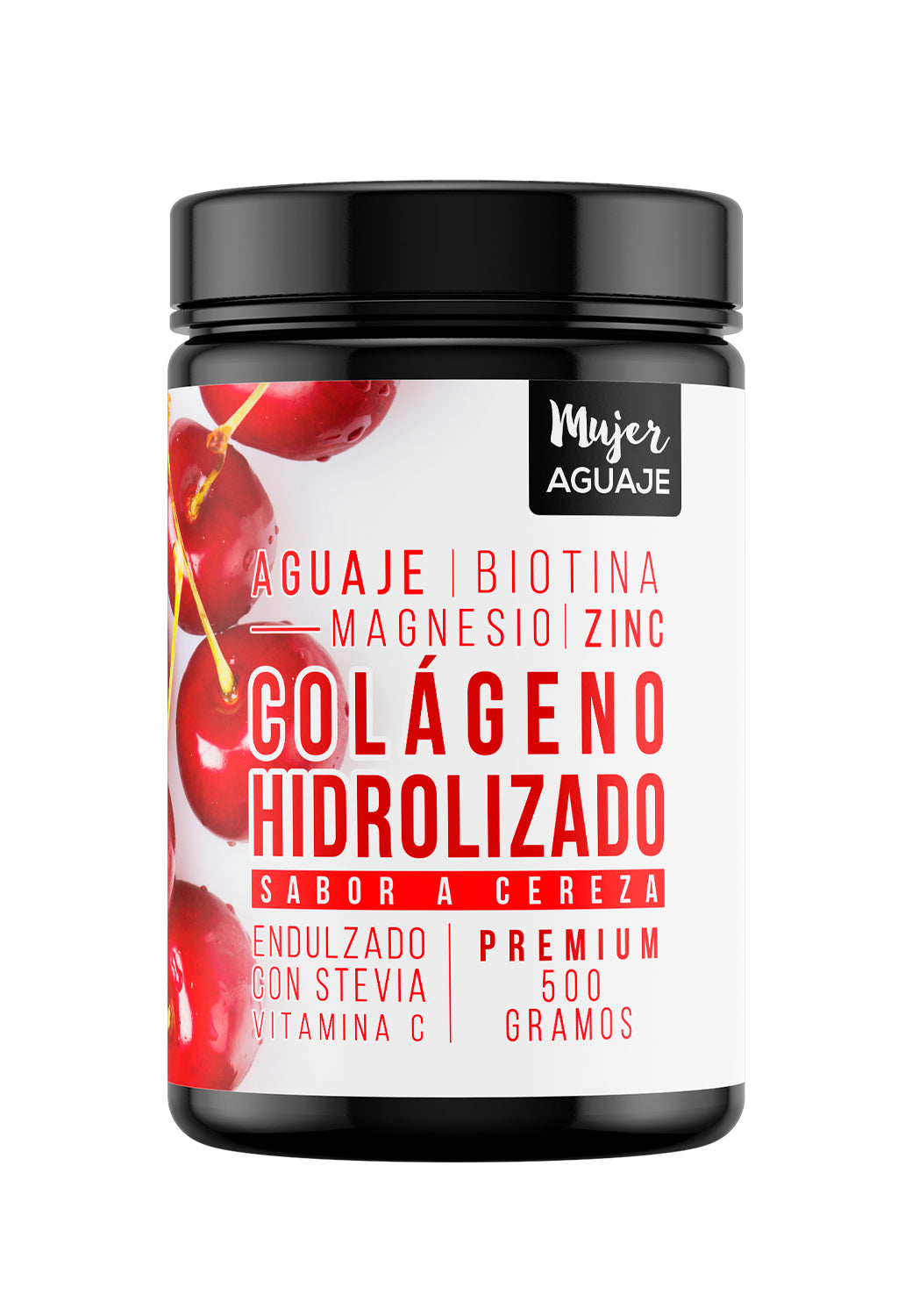 Colageno Hidrolizado sabor a cereza 500 gramos Mujer Aguaje